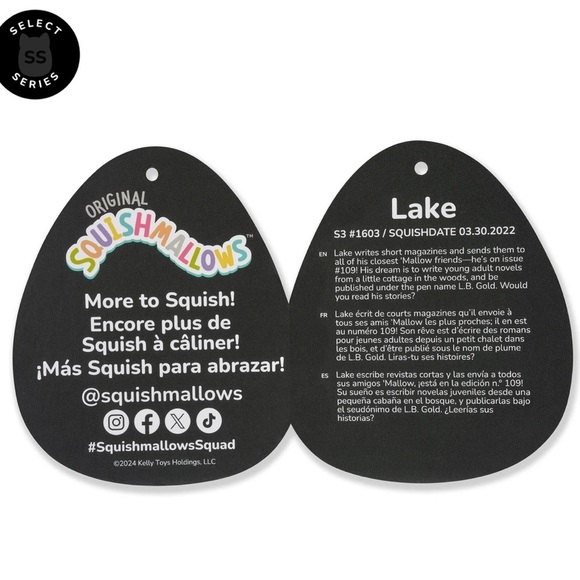 🇺🇸 NWT 3" CLIP LAKE  SQUISHMALLOW SELECT SERIES - Picture 2 of 2
